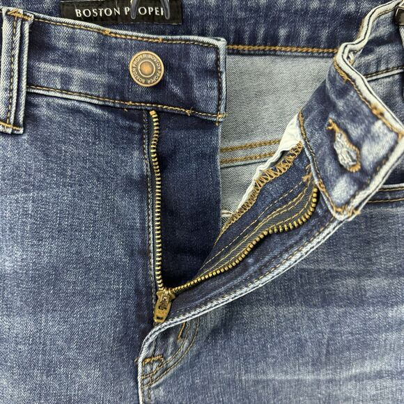 Boston Proper Jeans Women 4 Blue Medium Wash Flare High Rise Denim Stretch - Picture 5 of 15